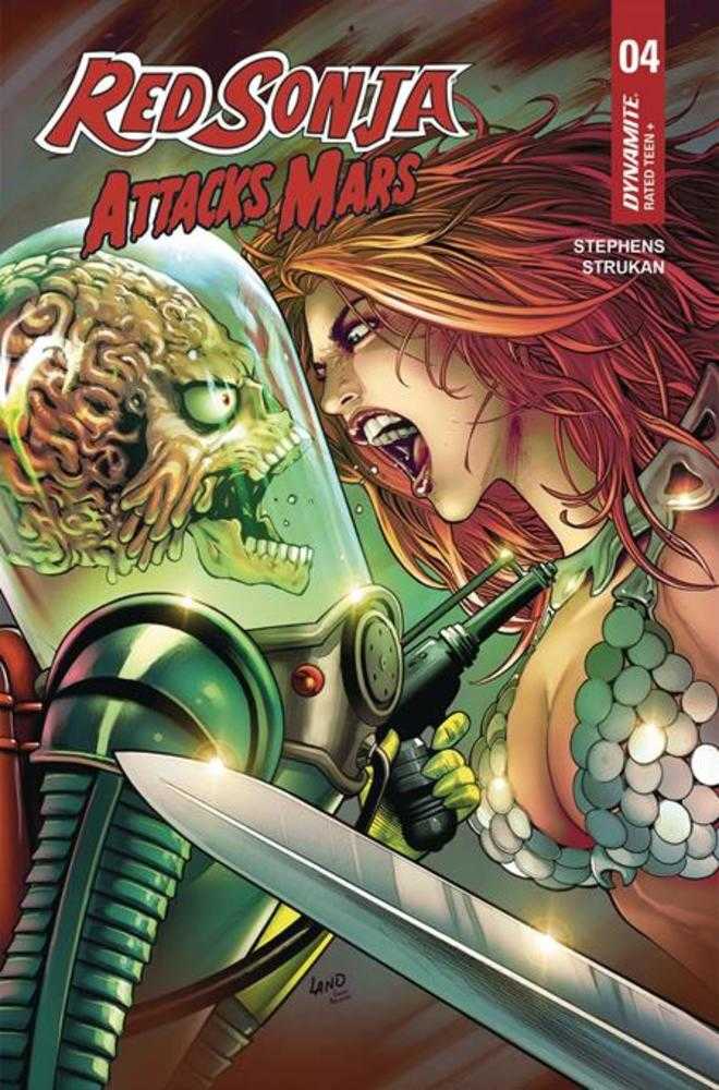 Red Sonja Attacks Mars #4 (Of 4) Cover C Greg Land Polybagged Trading Card Variant