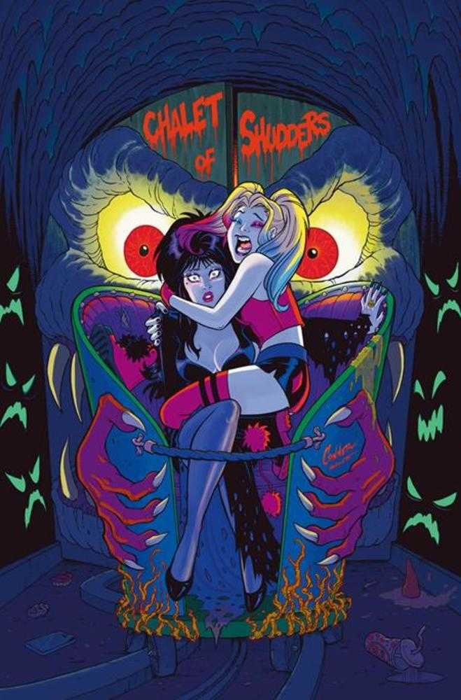 Harley Quinn X Elvira #1 Cover R Inc 1:20 Amanda Conner Foil Full Art Variant