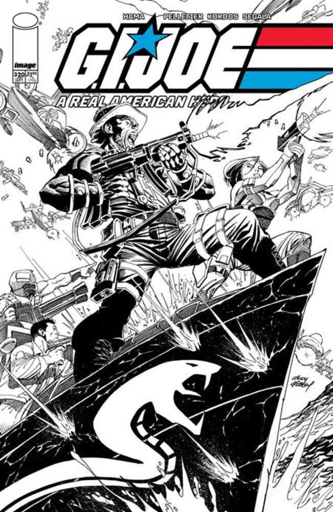 G.I. Joe A Real American Hero #320 Cover B Andy Kubert Black & White Variant