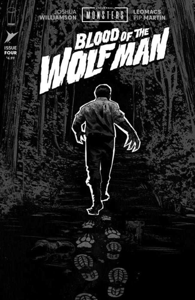 Universal Monsters Blood Of The Wolf Man #4 (Of 4) Cover D 1 in 25 Mike Del Mundo Black & White Classic Horror Variant