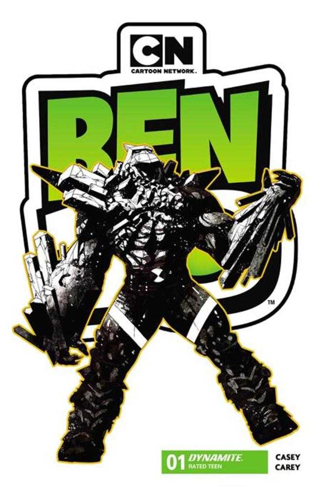 Ben 10 #1 4th Printing Cover B Inc 1:7 Robert Carey Black & White Variant