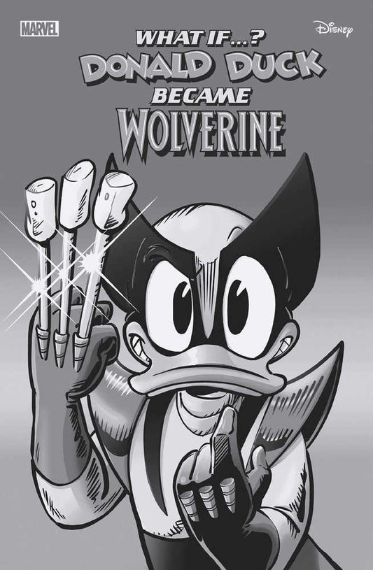 Marvel & Disney: What If...? Donald Duck Became Wolverine #1 Giada Perissinotto Black And White Variant