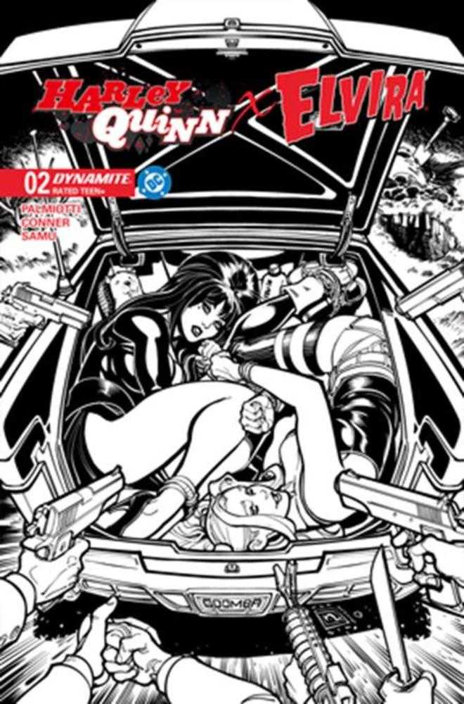 Harley Quinn X Elvira #2 Cover M 1 in 10 Chad Hardin Line Art Variant