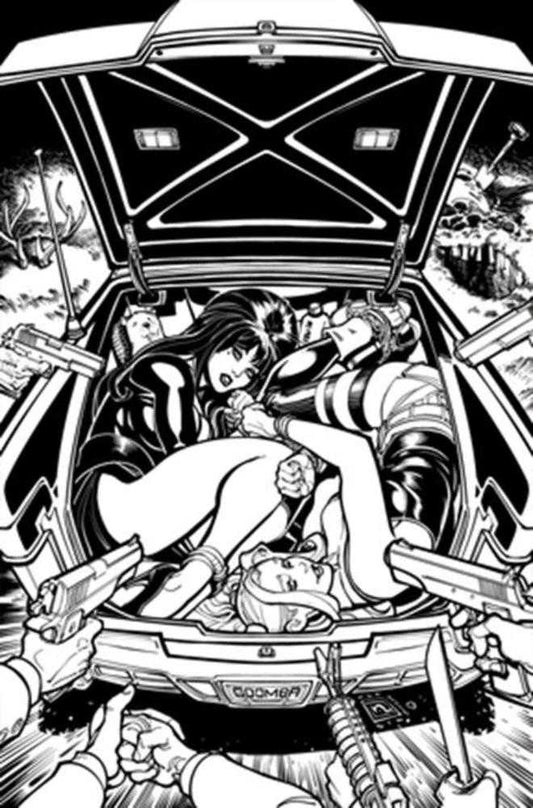 Harley Quinn X Elvira #2 Cover O Inc 1:15 Chad Hardin Line Art Full Art Variant