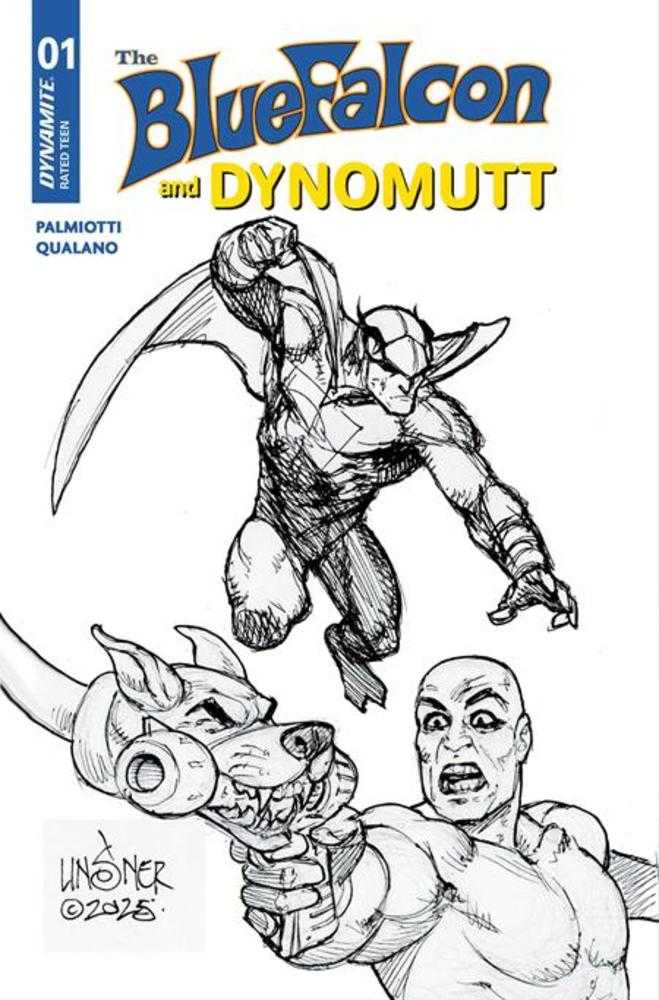 Blue Falcon & Dynomutt #1 Cover L 1 in 10 Joseph Michael Linsner Line Art Variant
