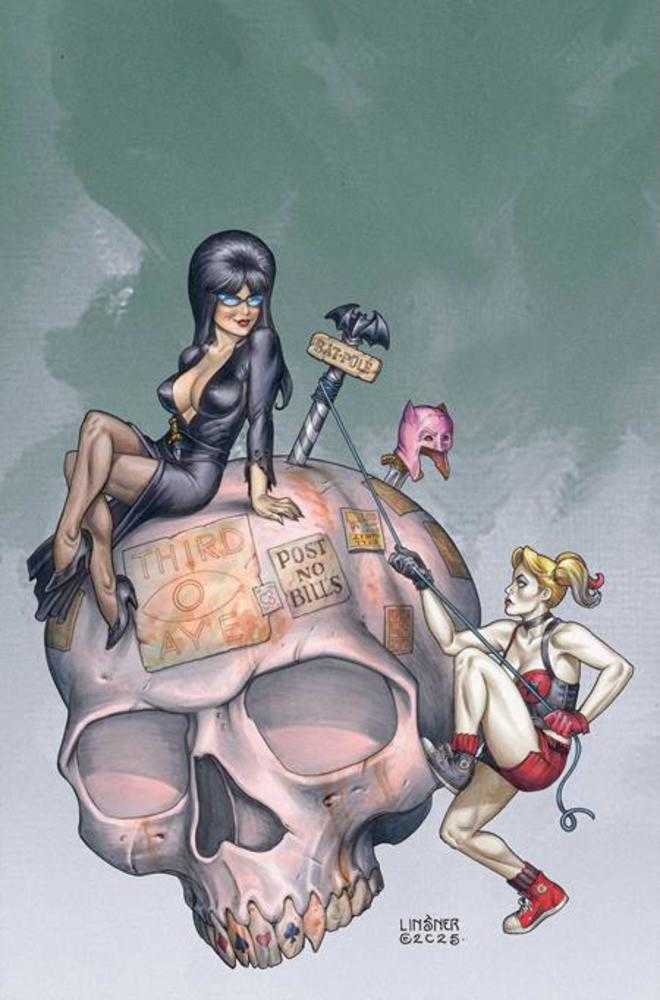 Harley Quinn X Elvira #6 Cover J Inc 1:15 Joseph Michael Linsner Full Art Variant
