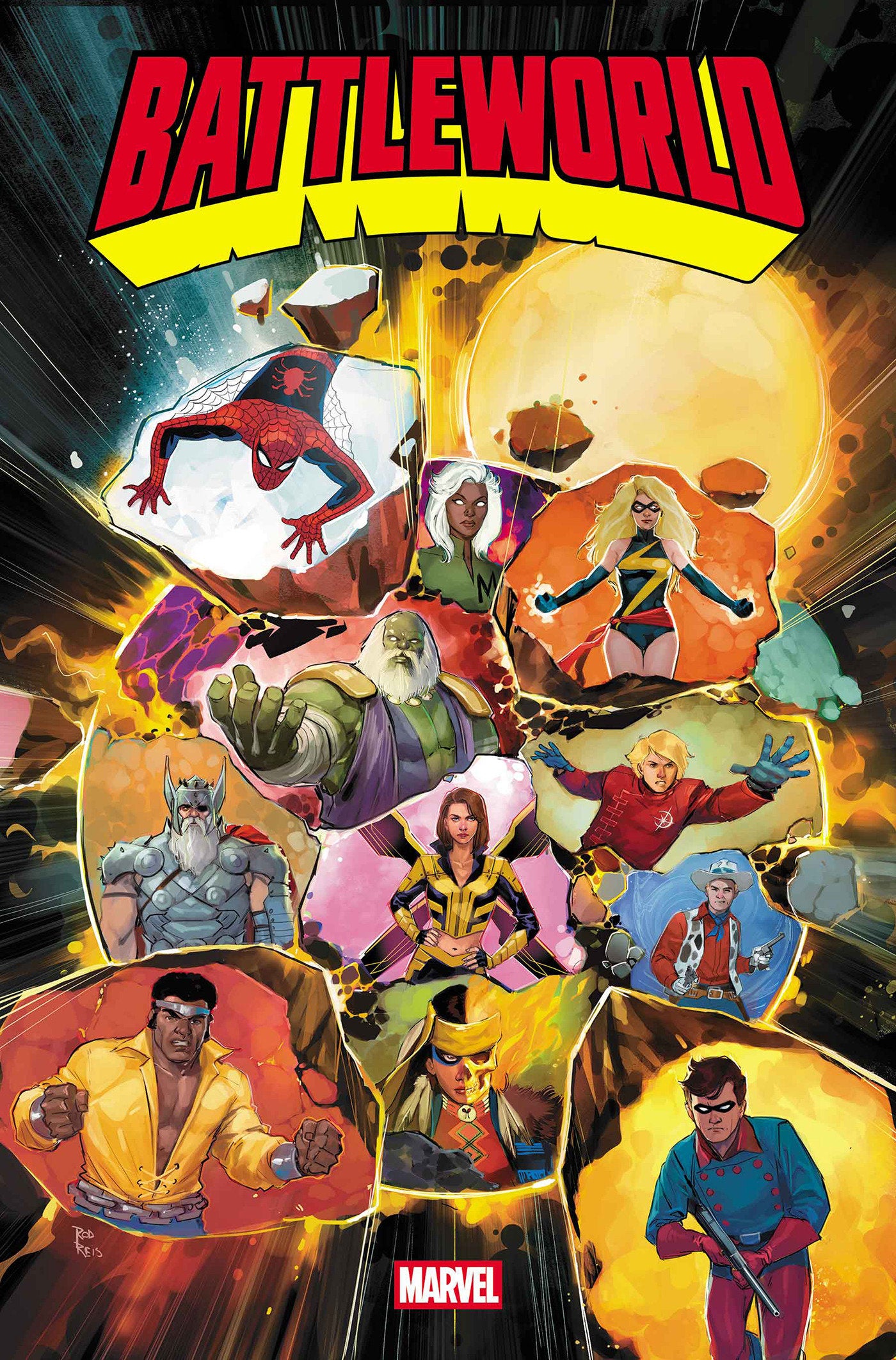 Battleworld #1 By Rod Reis Poster