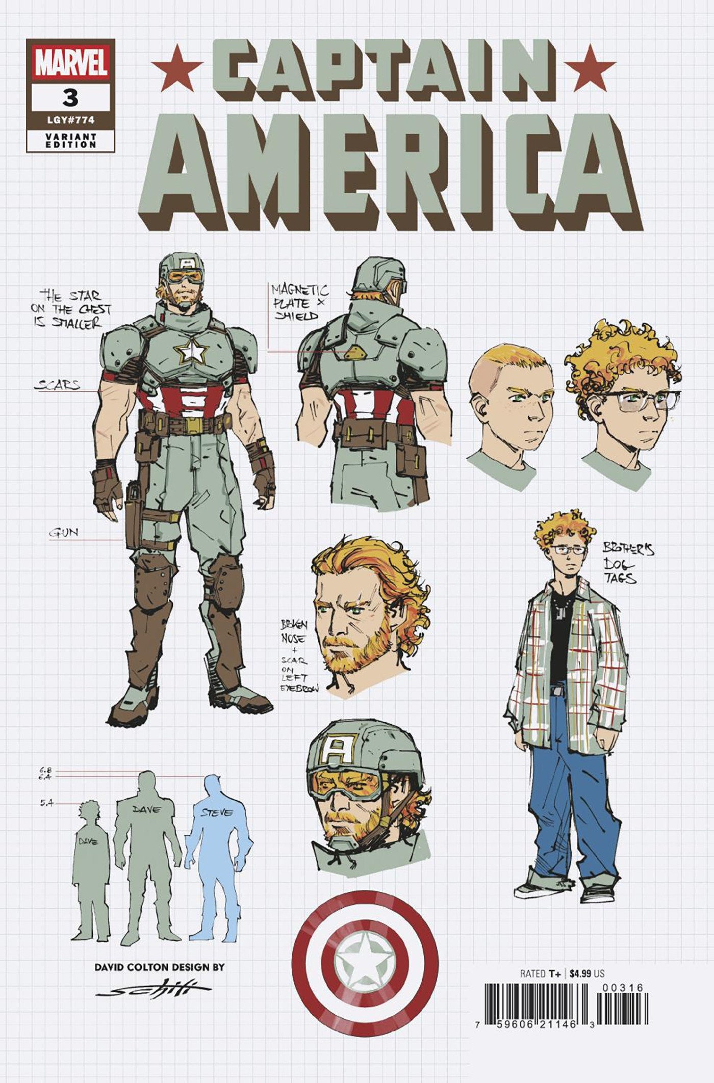 Captain America #3 Valerio Schiti Design Variant