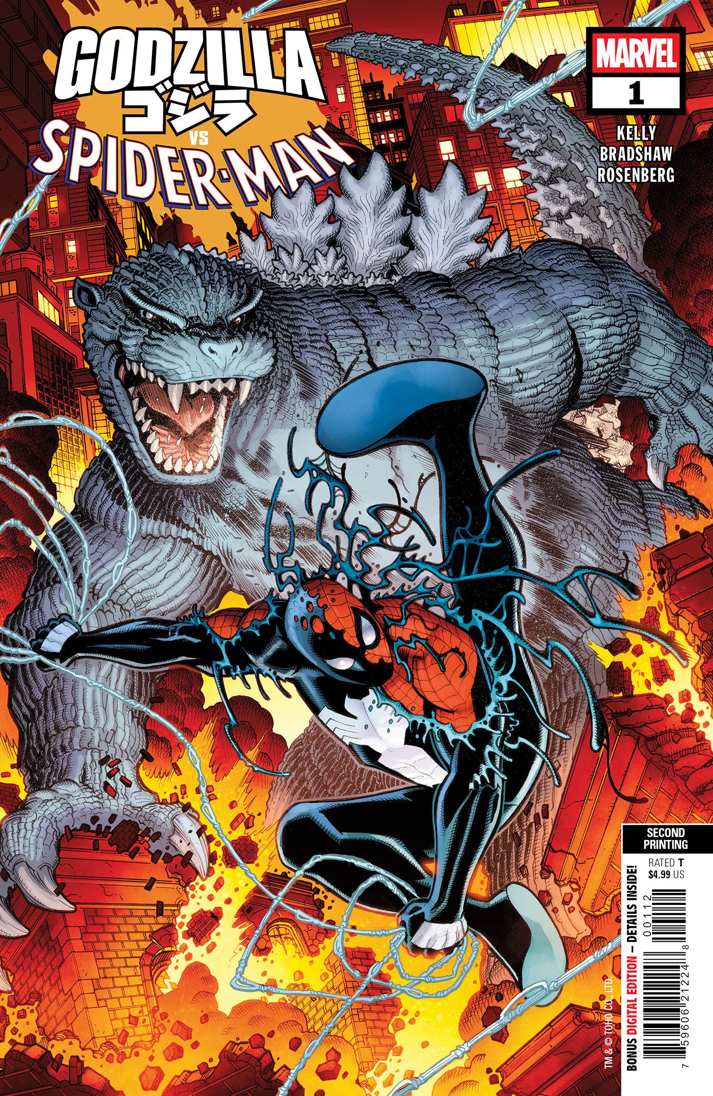 Godzilla vs. Spider-Man #1 Nick Bradshaw 2nd Print Variant