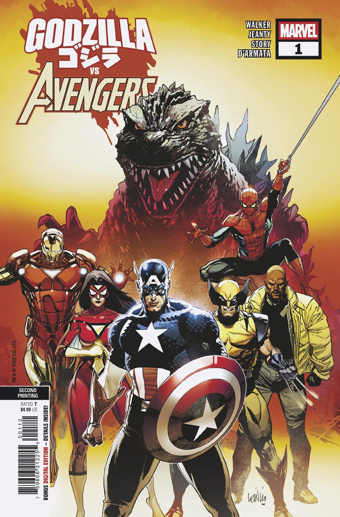 Godzilla vs. Avengers #1 Leinil Yu 2nd Print Variant