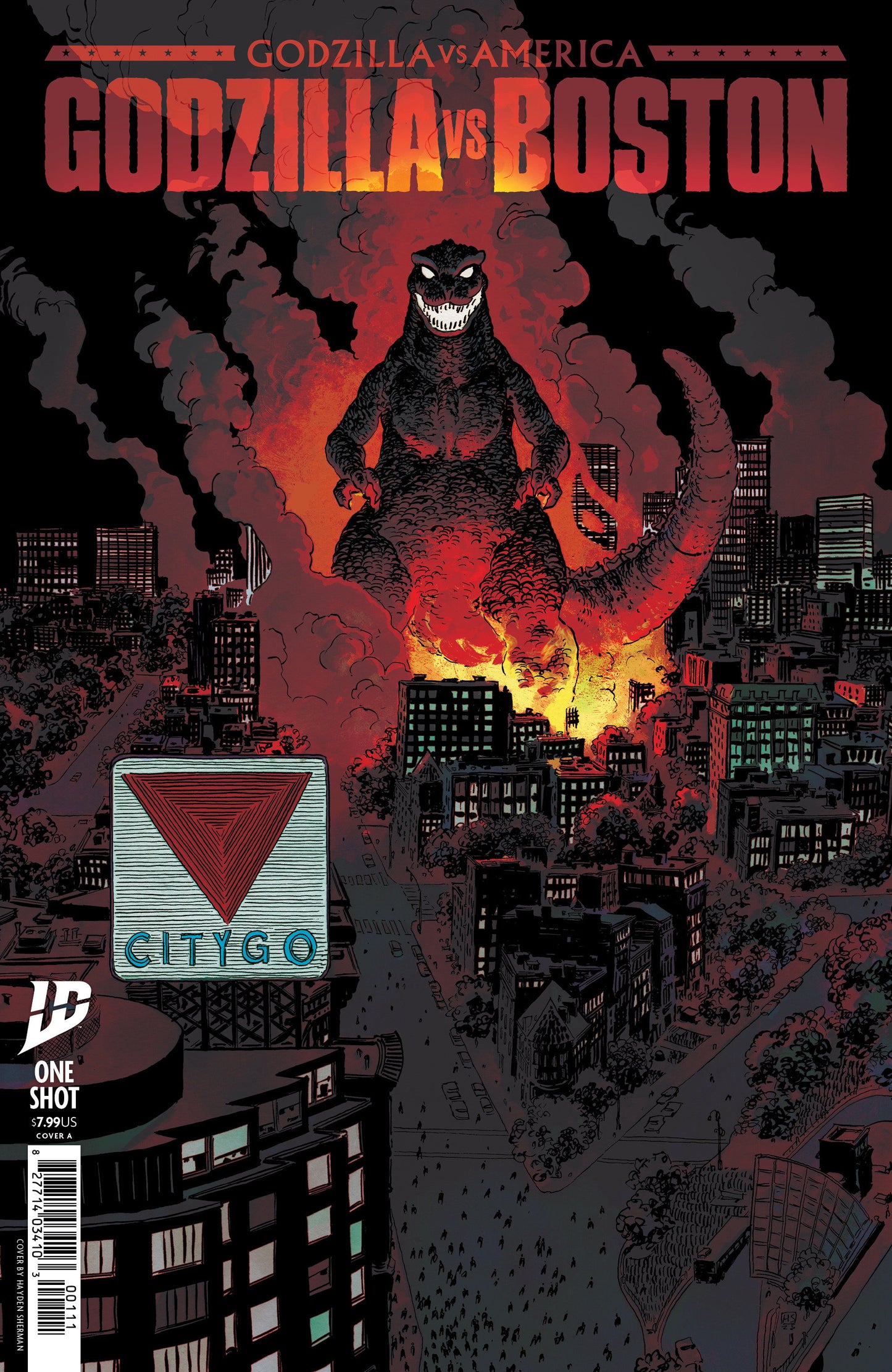 Godzilla vs. America: Boston Cover A (Sherman)